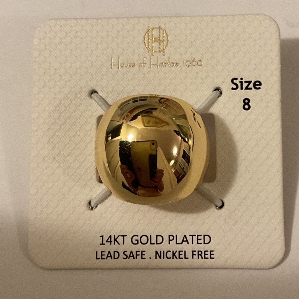 NWT House of Harlow Gold Ring Sz 8 - Picture 5 of 7
